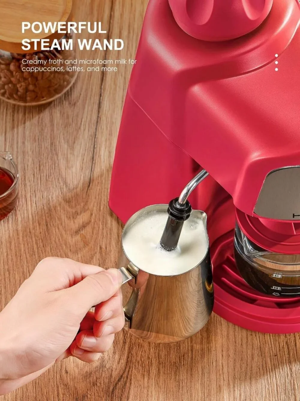 Espresso & Cappuccino Maker, 3.5 Bar, 4 Cup Coffee Machine with Milk Frother